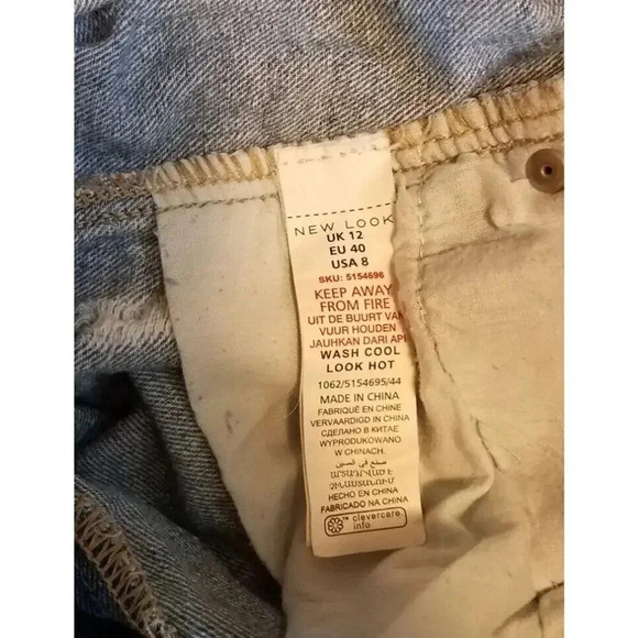 New Look Denim Women's Shorts Distressed Light Blue Size 8 - Picture 4 of 4